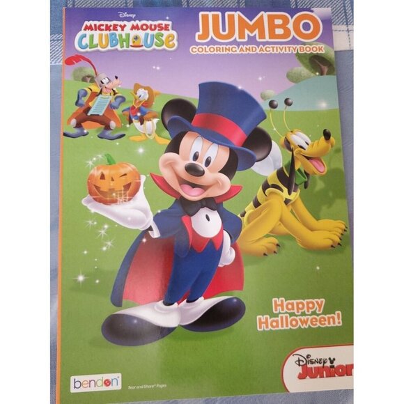 Disney Halloween Mickey Mouse clubhouse jumbo coloring and activity book bendon - Picture 1 of 2